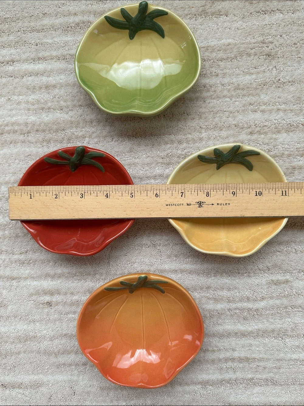 Set of 4 Williams-Sonoma Vintage Heirloom Tomato Appetizer/Dipping Bowls